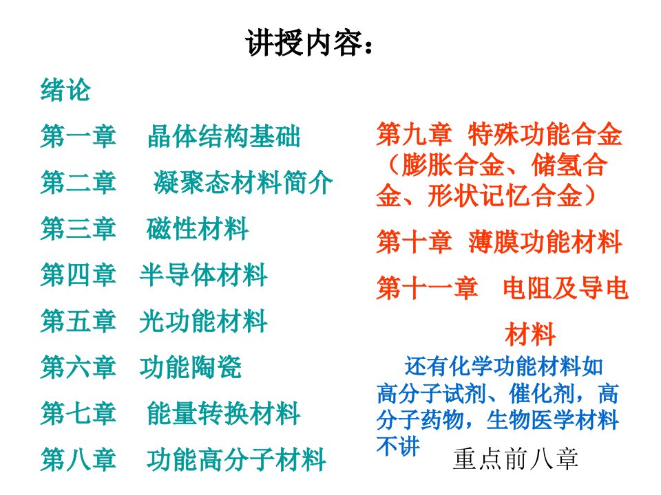 功能材料介绍PPT