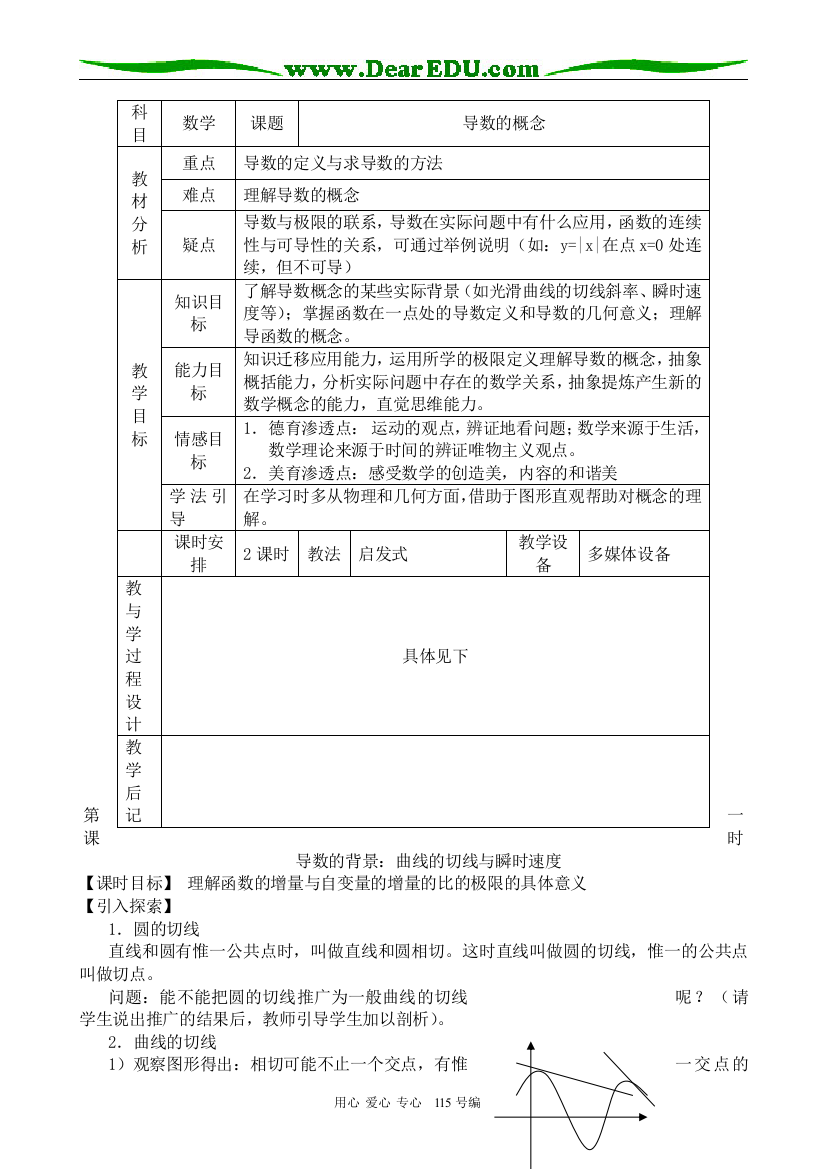 高中数学选修本(理科)导数的概念(5)