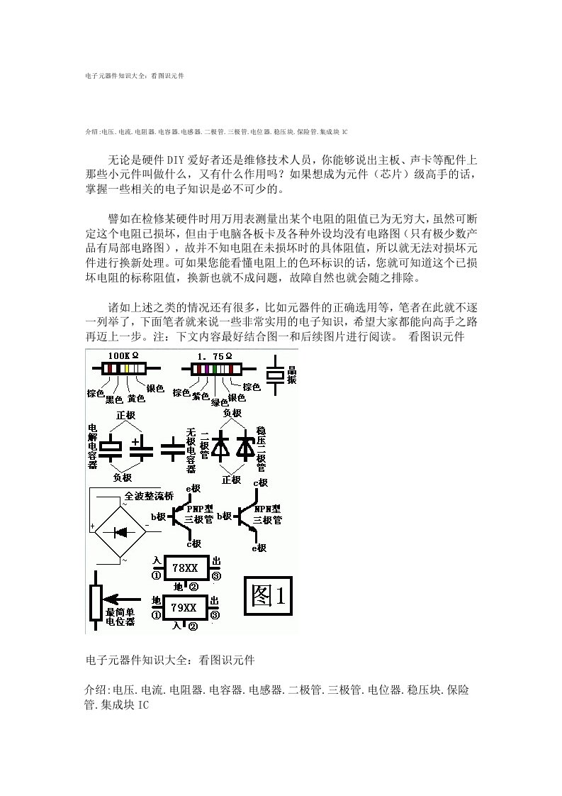 电子行业-电子元器件知识大全