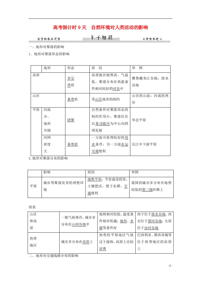 高考地理二轮复习