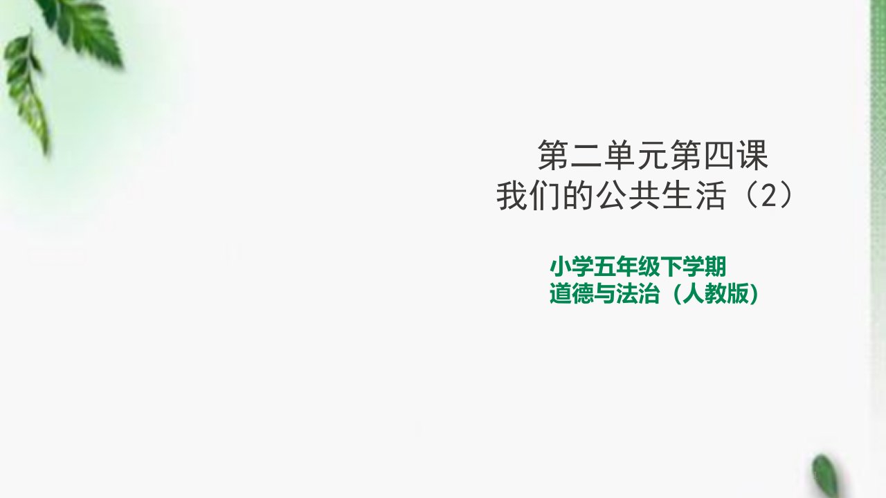 部编版小学道德与法治五年级下册4《我们的公共生活》第二课时ppt课件