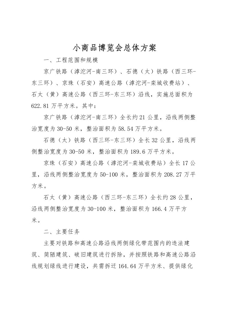 2022年小商品博览会总体方案