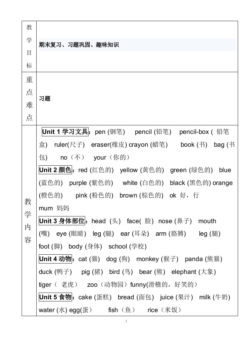 三年级复习习题