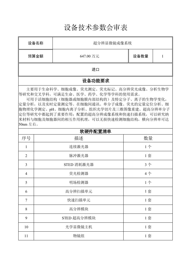 设备技术参数会审表