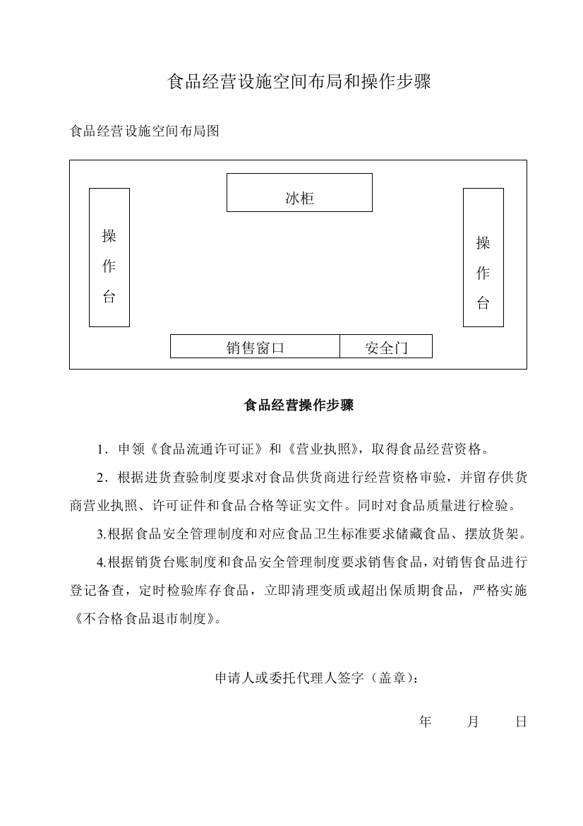 食品经营设施空间布局和操作作业流程