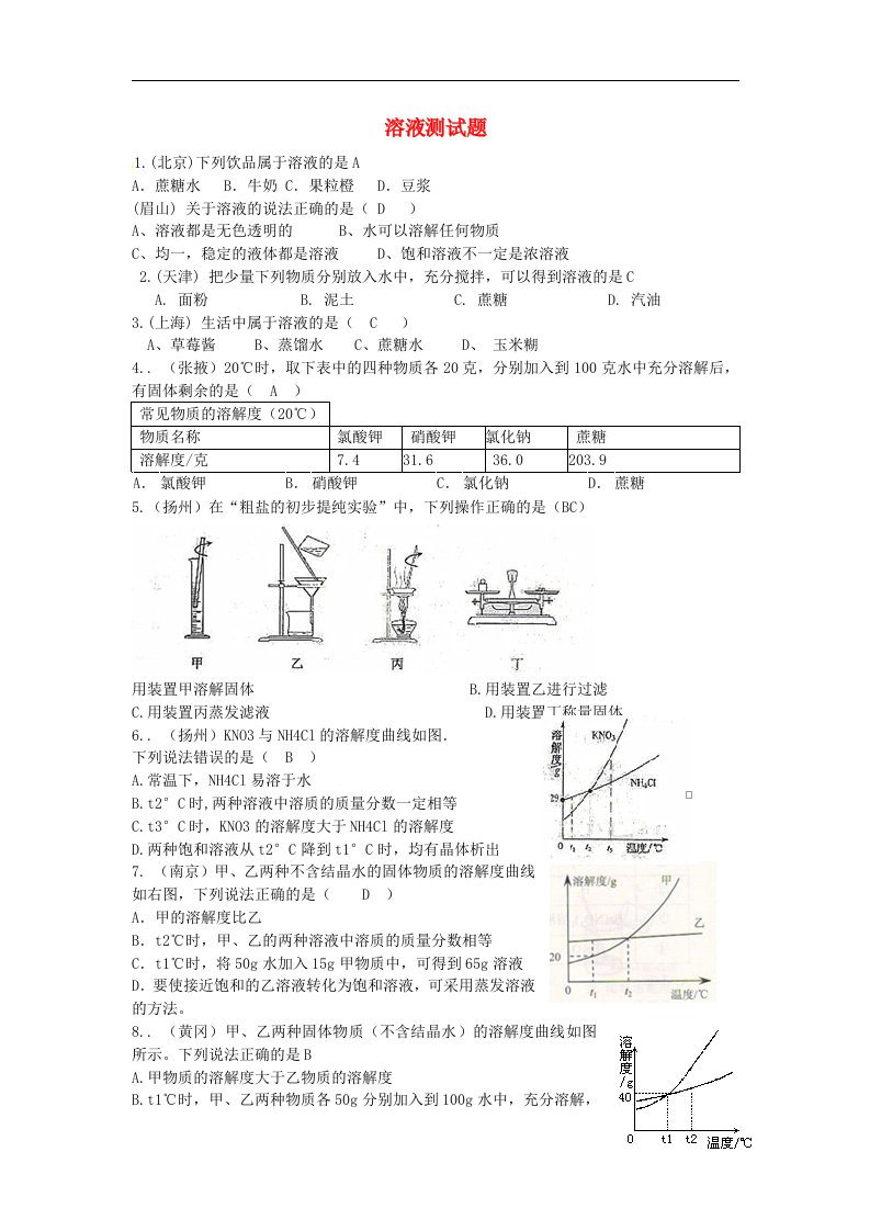 河北省沧州市献县垒头中学中考化学一轮专题复习