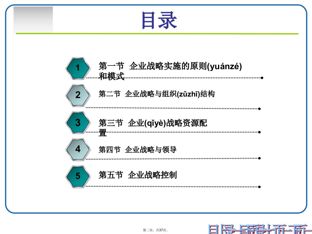 企业战略资源配置的原则演示教学