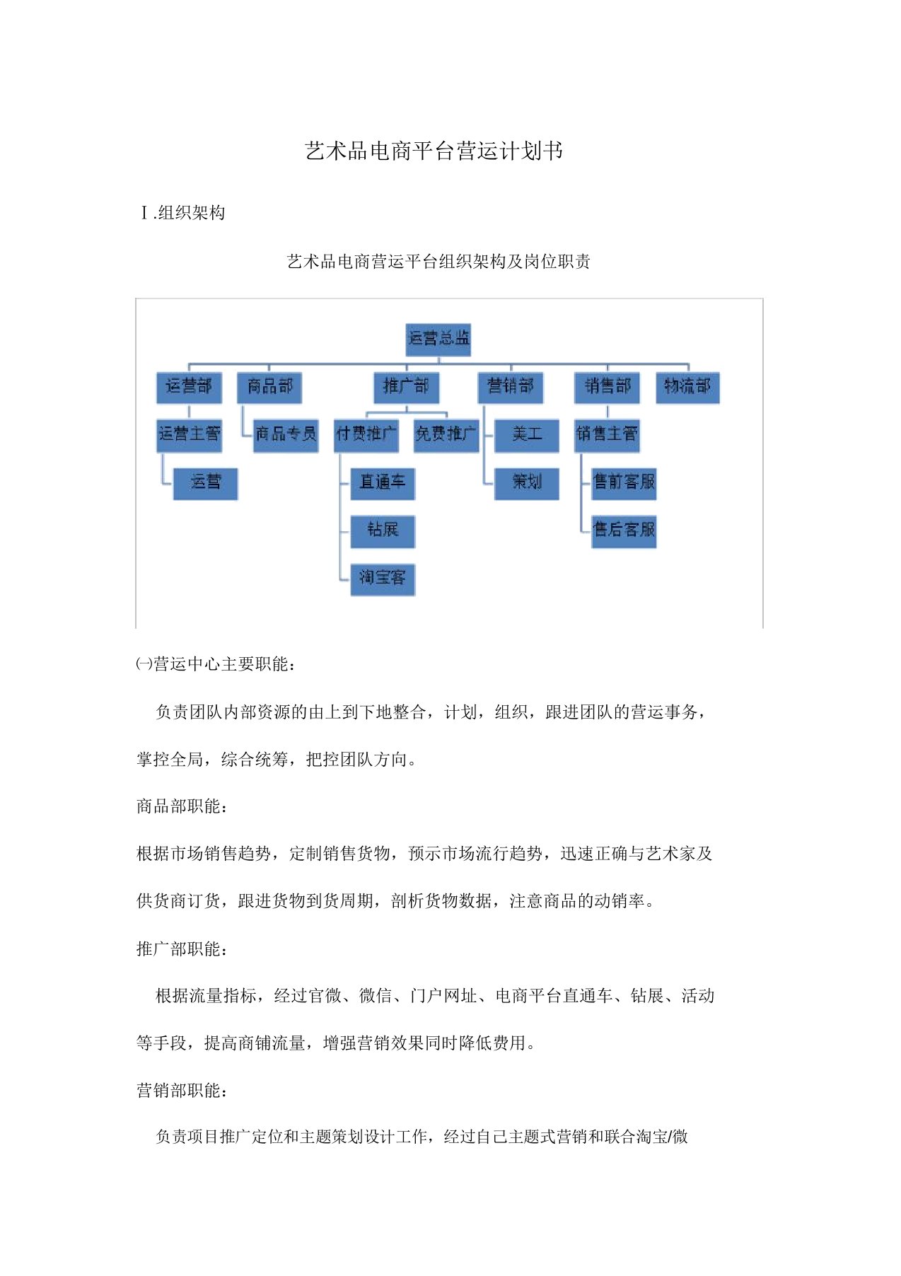 艺术品电商平台运营计划书