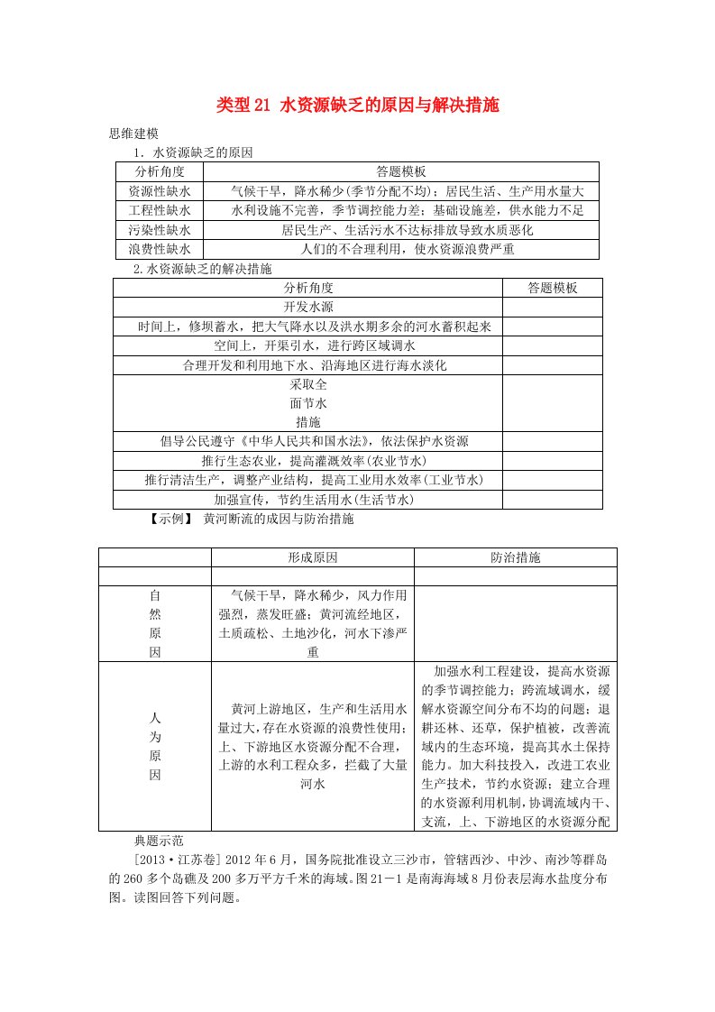 高考地理特色讲练