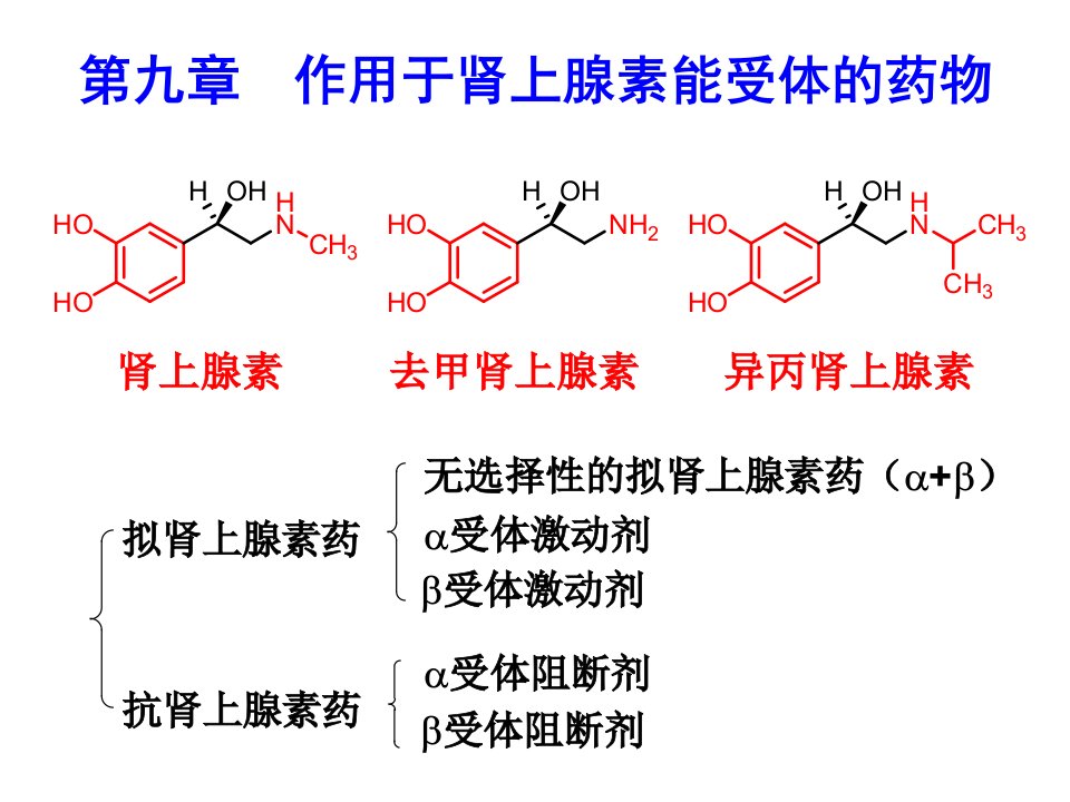 第九章作用于肾上腺素能受体的药物