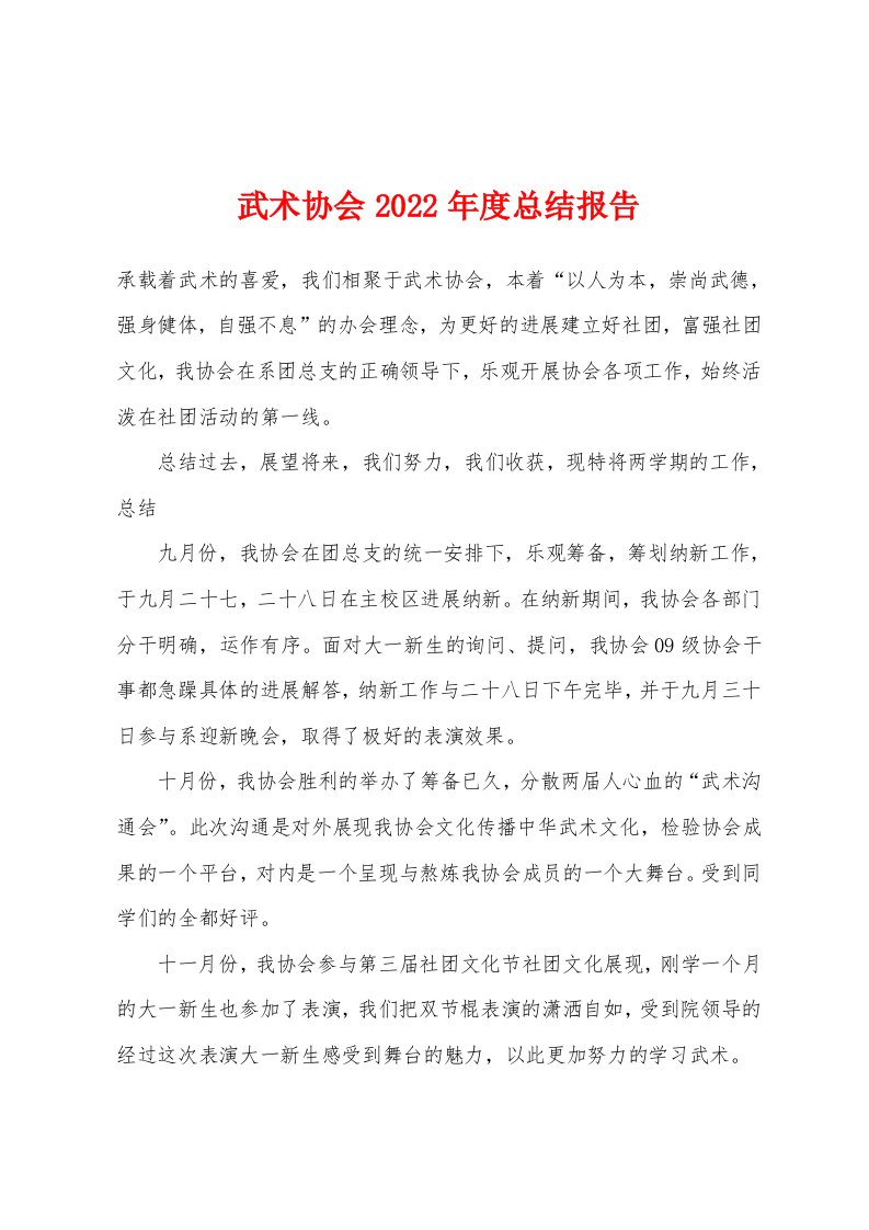 武术协会2022年度总结报告[001]