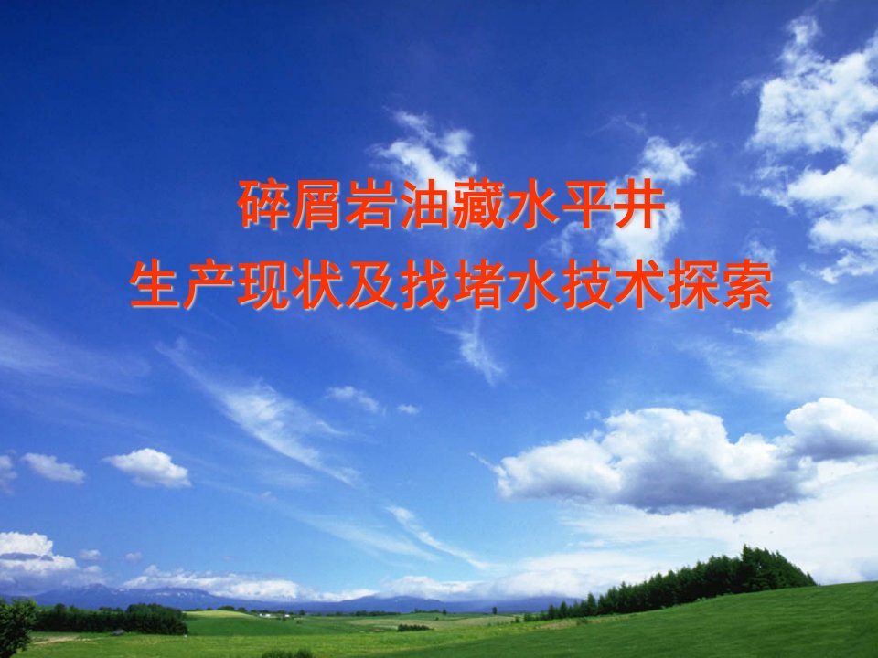 碎屑岩油藏水平井生产现状及找堵水技术探索