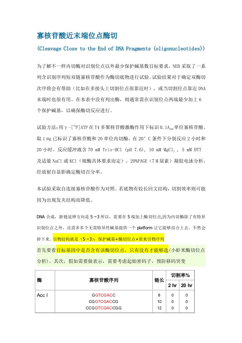 限制性内切酶酶切位点保护碱基样本