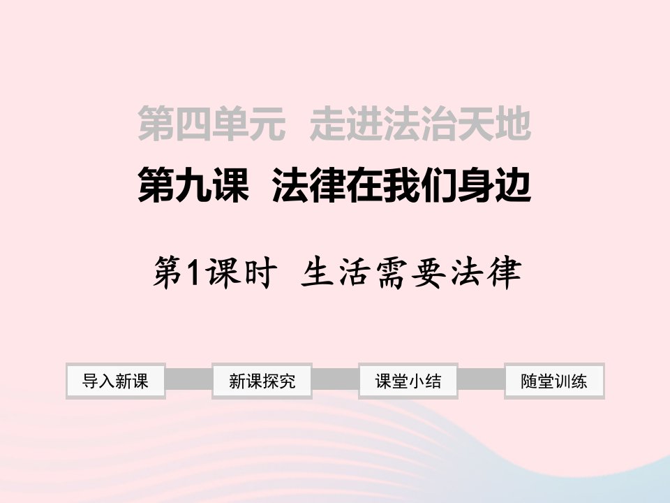 2019年春七年级道德与法治下册法律在我们身边第1框生活需要法律课件新人教版