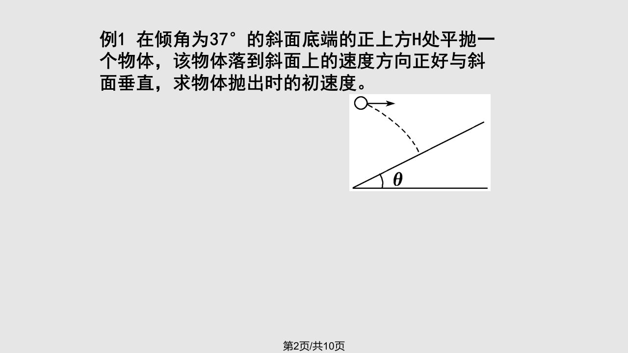 平抛运动斜面上的平抛问题课件