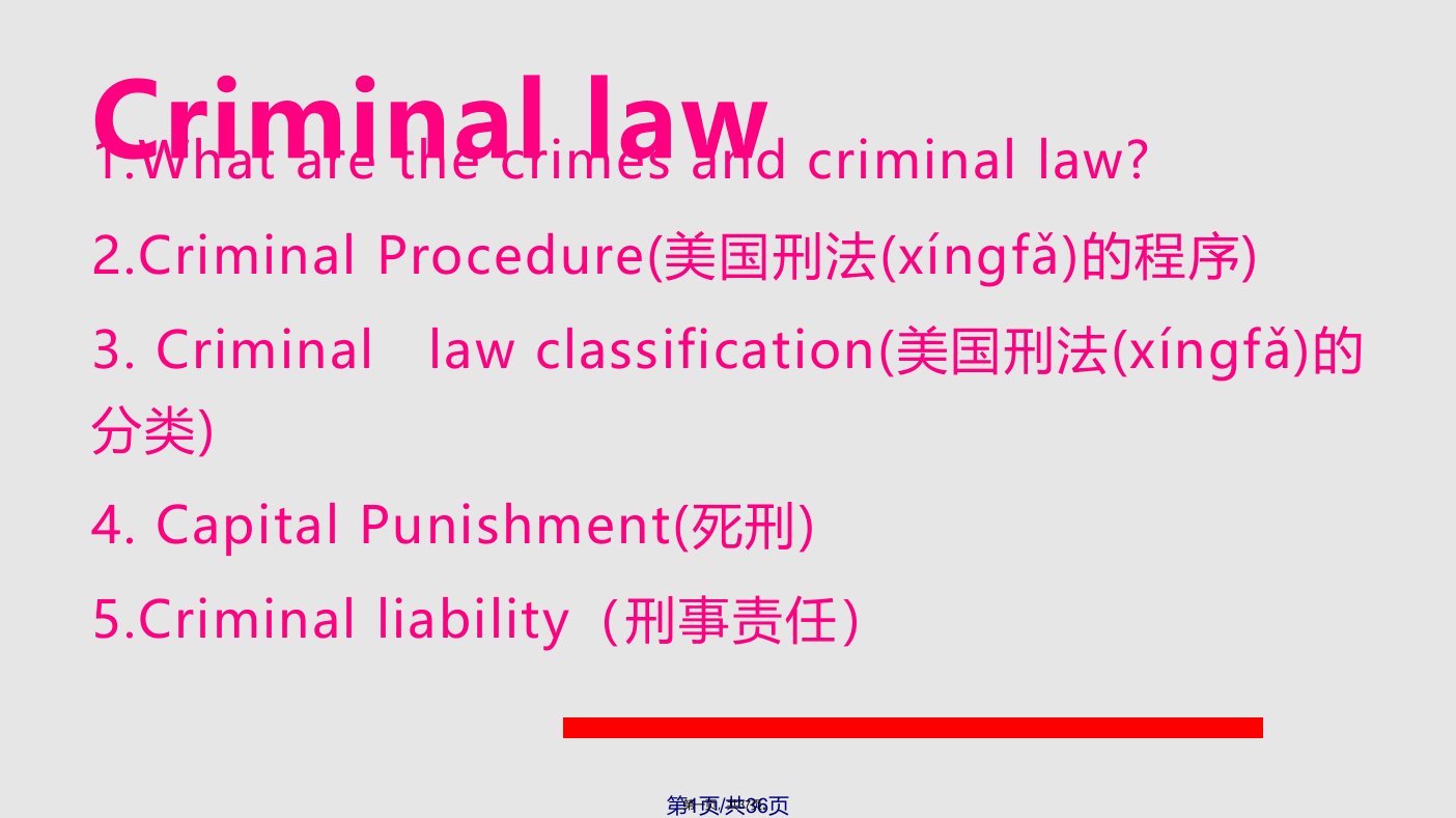 Criminallaw法律英语刑法实用教案