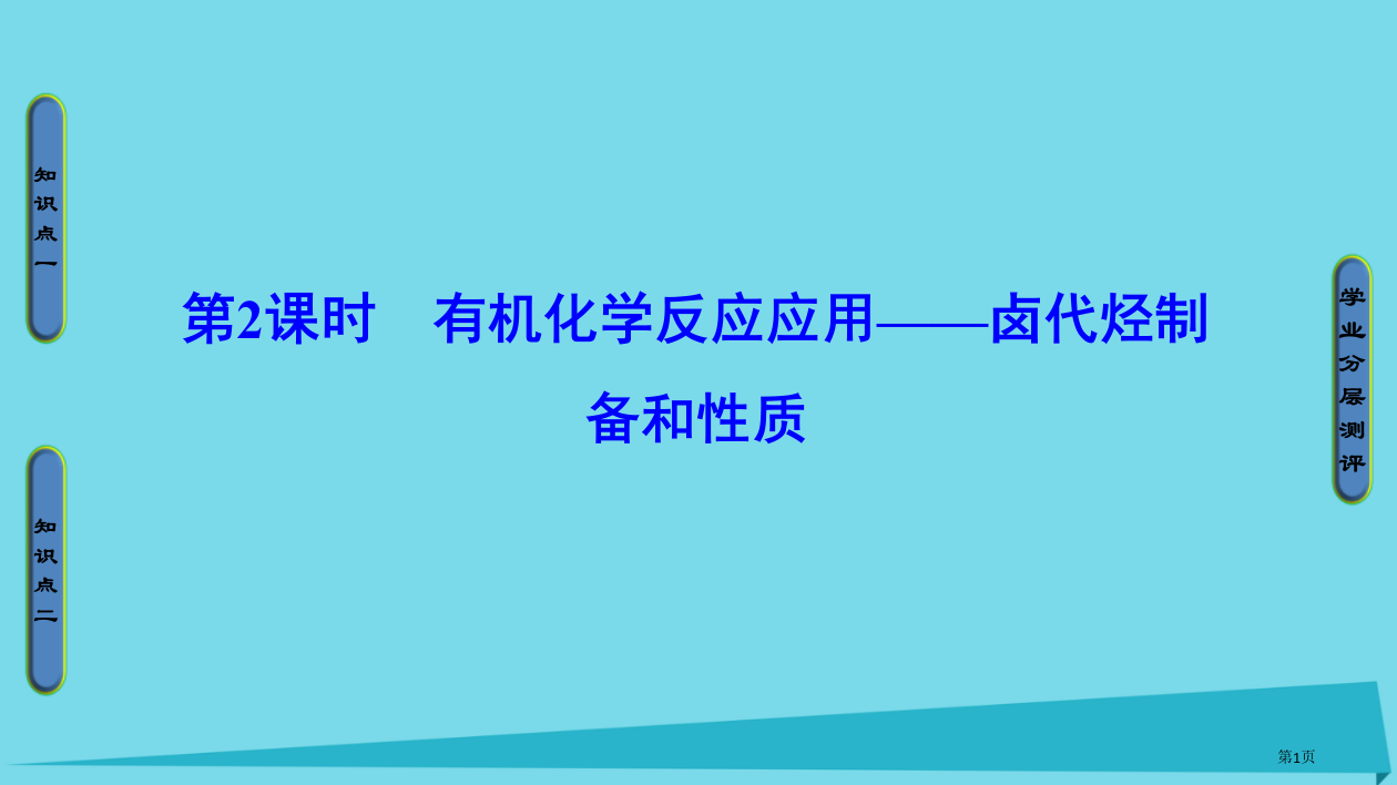 高中化学第二章官能团与有机化学反应烃的衍生物第一节有机化学反应类型第二课时有机化学反应的应用卤代烃的