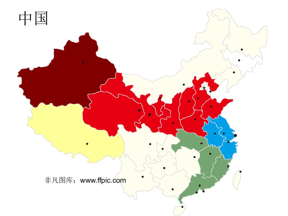 中国各省地图拼图PPT素材下载-课件（PPT演示稿）