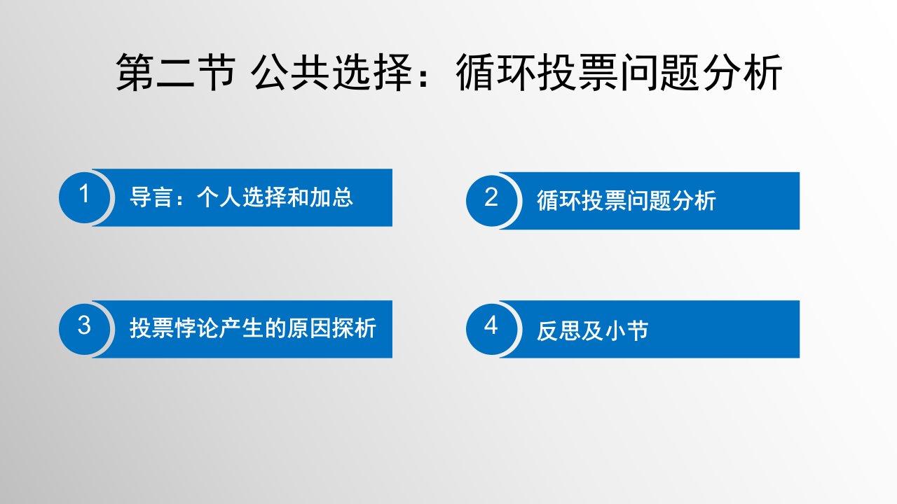 公共财政与政策：公共选择：循环投票问题分析