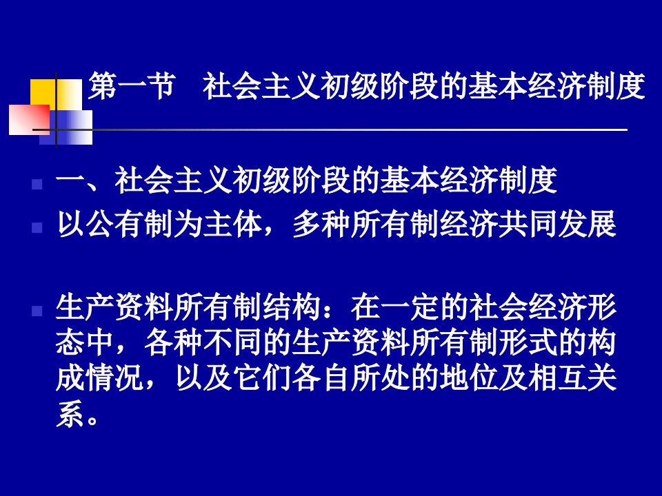 初级阶段基本经济制度