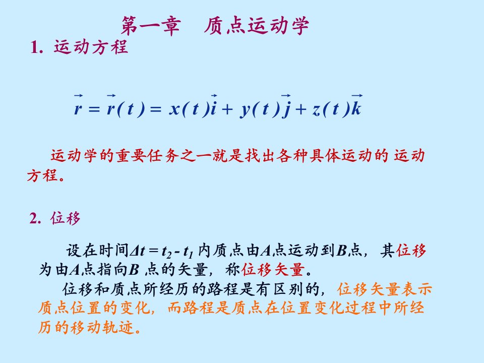 普通物理学第六版上册复习内容1