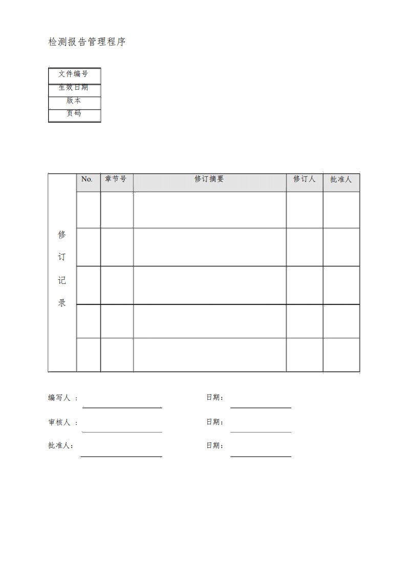 检测报告管理程序