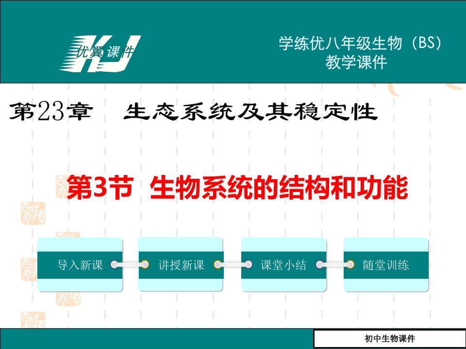 (北师大版)八年级下生物：23.3-生态系统的结构和功能教学ppt课件