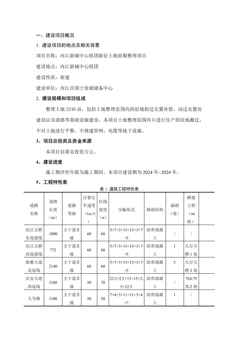 内江新城中心组新增土地前期整理项目环境影响评价报告书