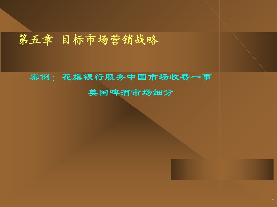 市场细分目标市场定位