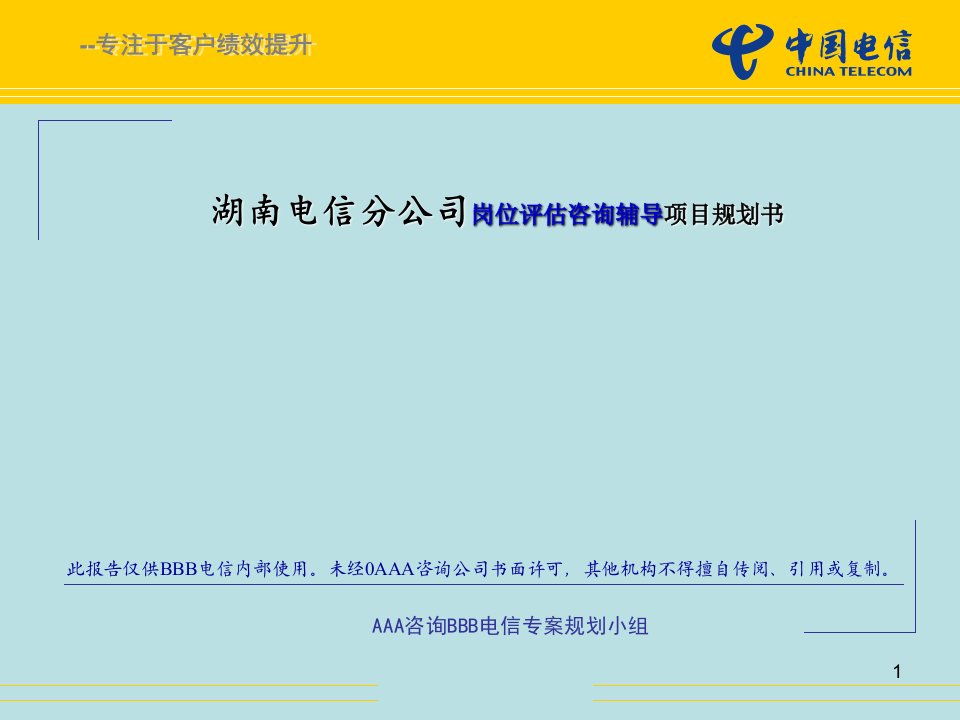 《湖南电信分公司岗位评估咨询辅导项目规划书》(25页)-电子电信