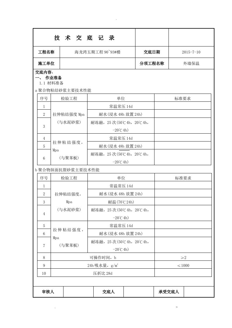 外墙保温板技术交底大全