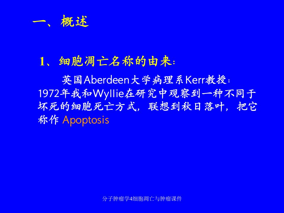 分子肿瘤学4细胞凋亡与肿瘤课件