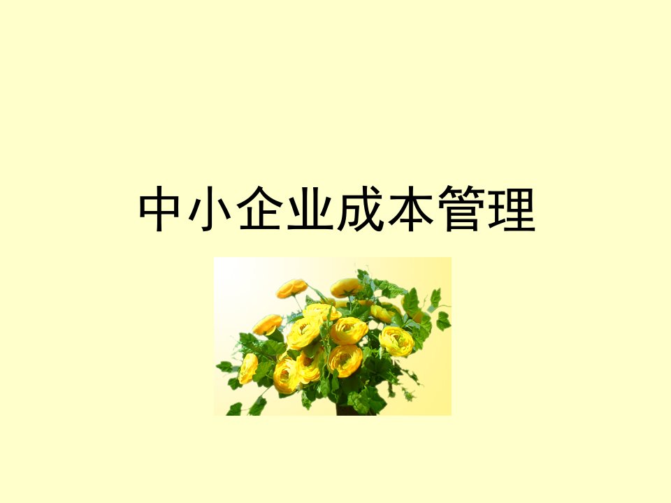 中小企业成本管理(呜呜组啦