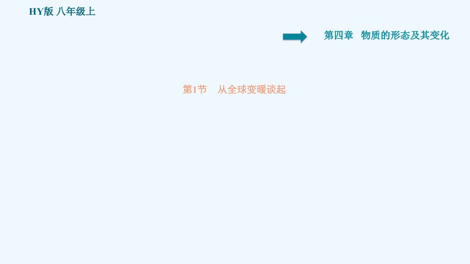 八年级物理上册第4章物质的形态及其变化4.1从全球变暖谈起习题课件新版粤教沪版