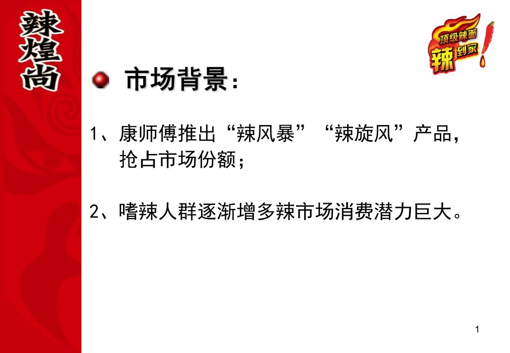 今麦郎辣煌尚上市推广方案培训PPT99页