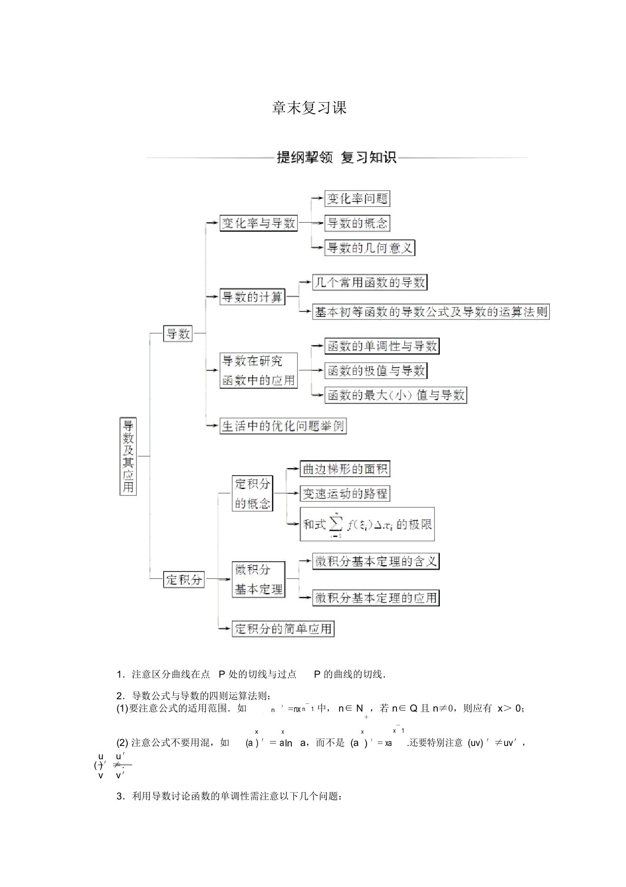 【金版学案】高二数学选修2-2习题：第1章导数及其应用章末复习课(新人教A版)(含答案解析)