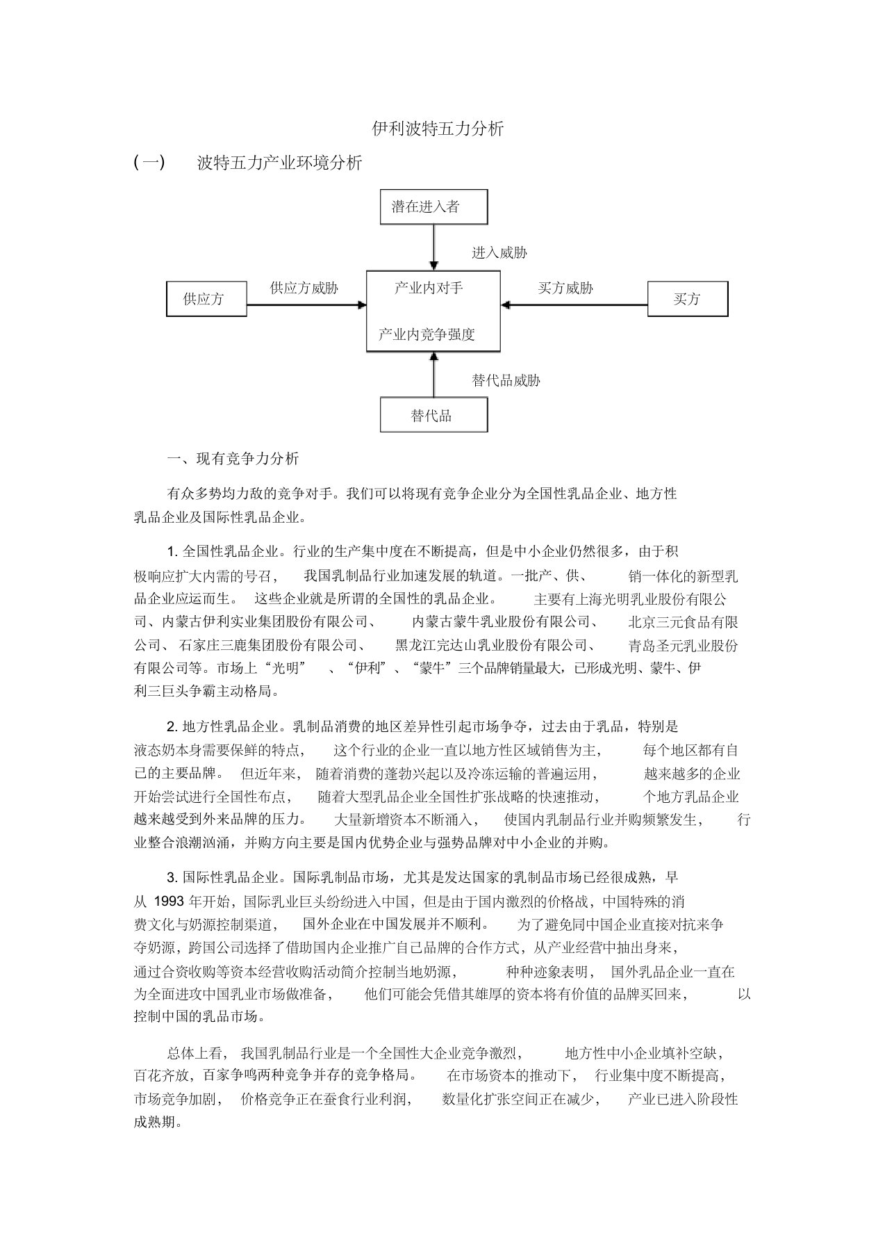 伊利波特五力分析