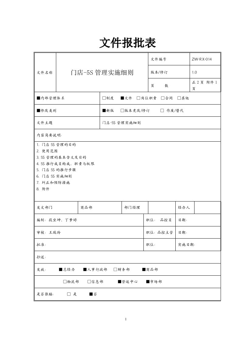 门店-5s管理实施细则