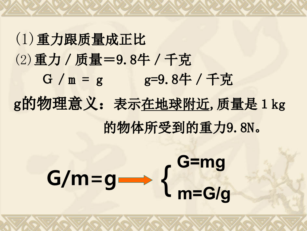 探究重力大小与质量的关系