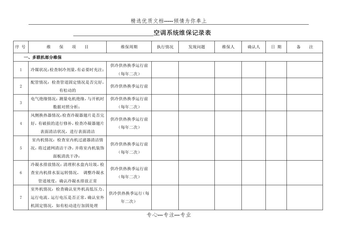 空调系统维保记录表(共9页)