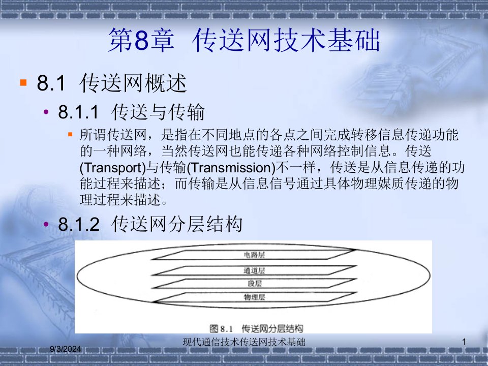 2021年度现代通信技术传送网技术基础讲义