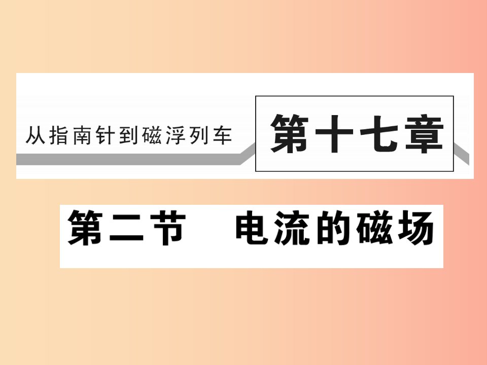 2019秋九年级物理全册第十七章第二节电流的磁场习题课件新版沪科版