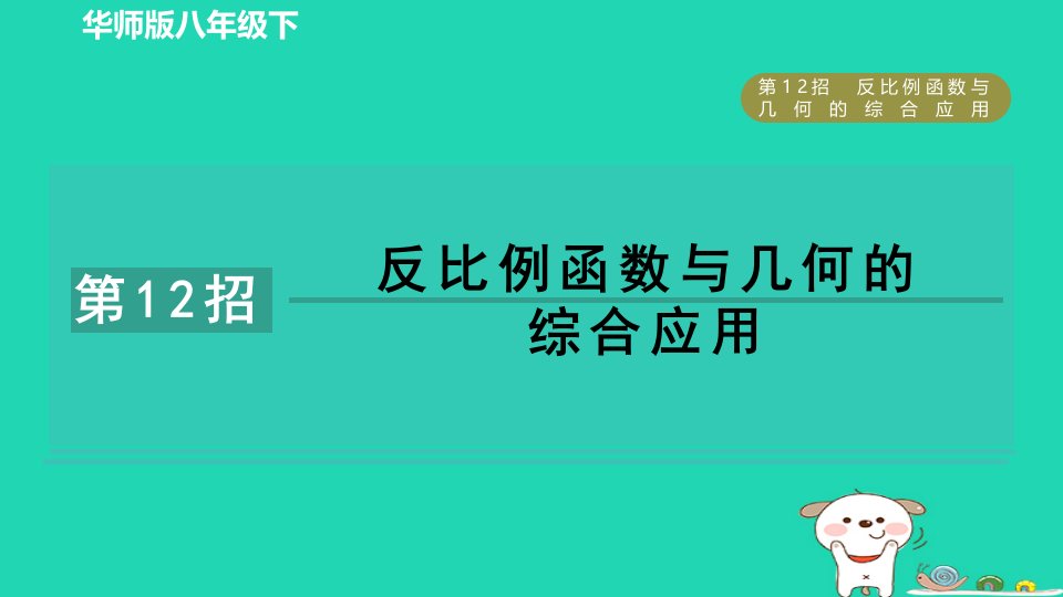 2024春八年级数学下册提分练习册第12招反比例函数与几何的综合应用作业课件新版华东师大版