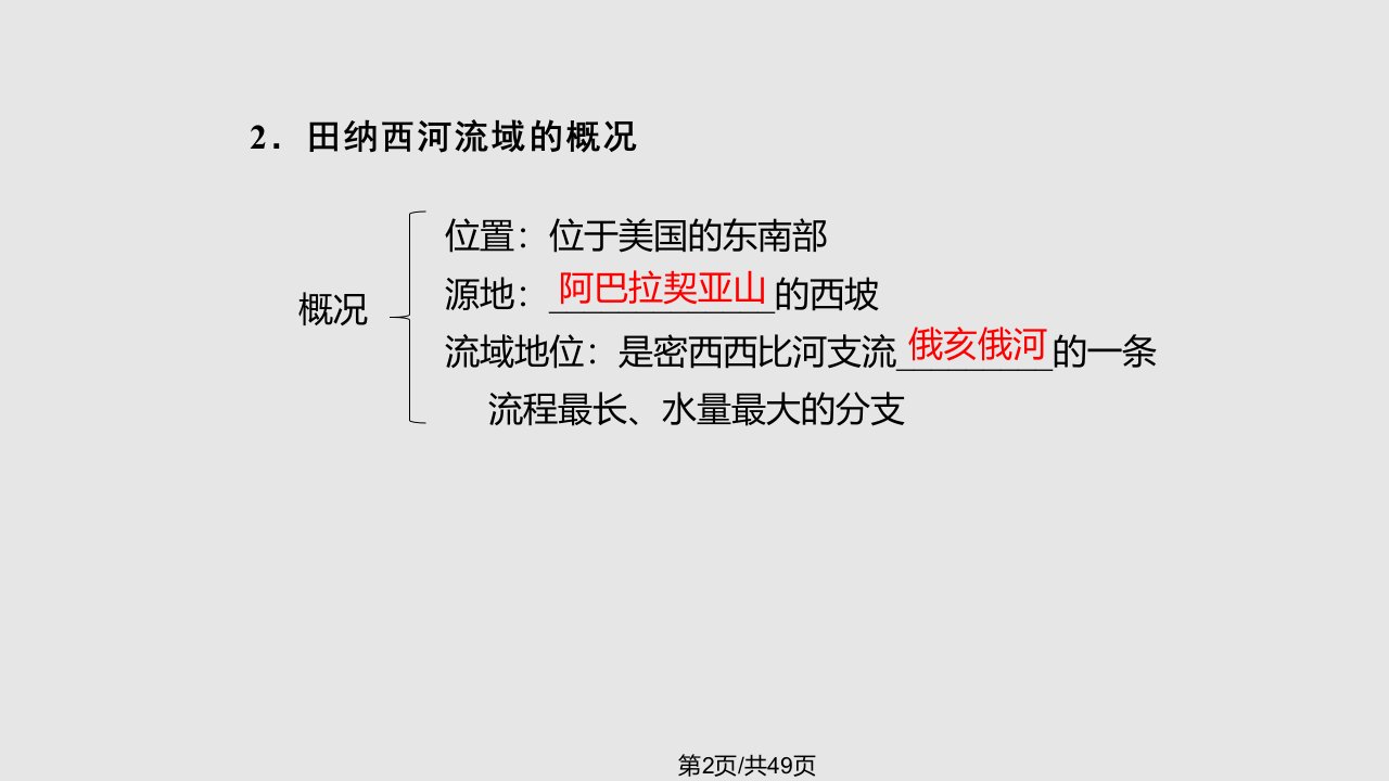 流域的综合开发以美国田纳西河流域为例高三第一轮复习