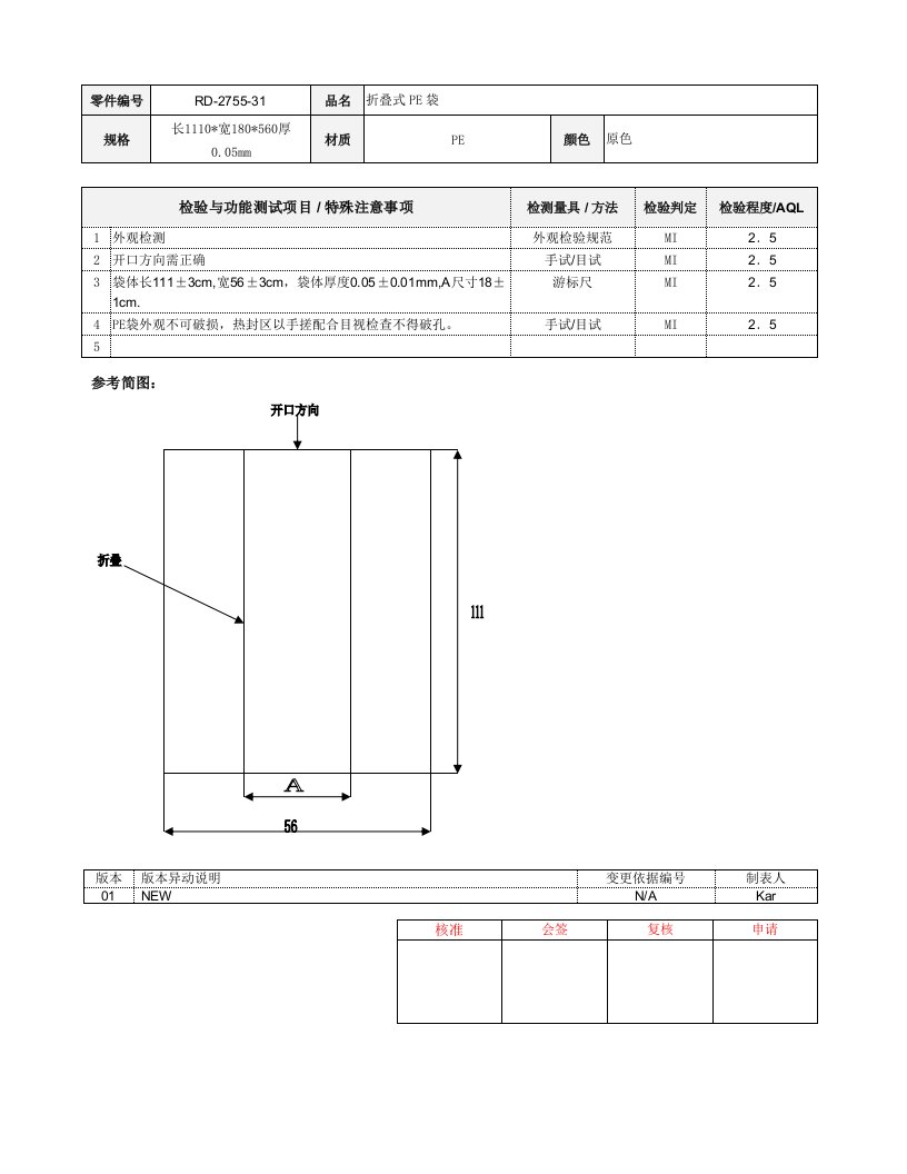 包装袋检验SIP