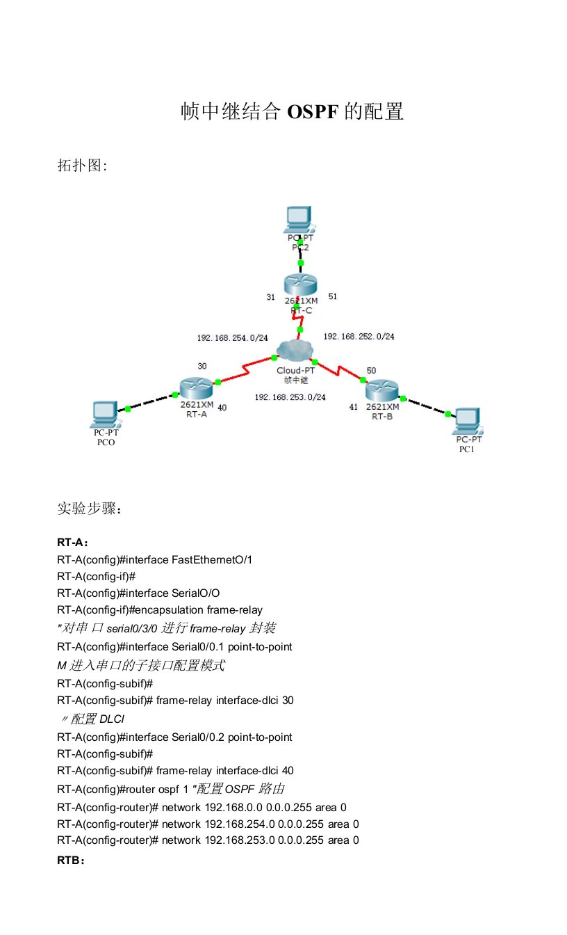 cisco帧中继和ospf配置