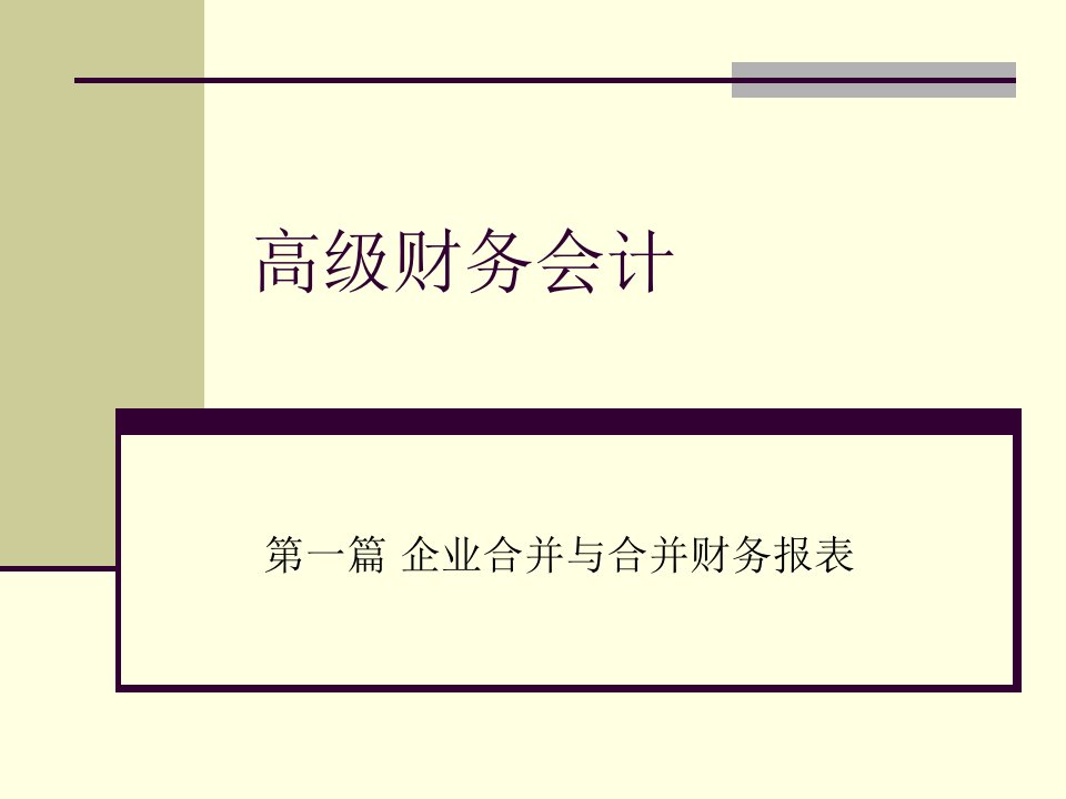 同一控制下合并财务报表的编优秀课件