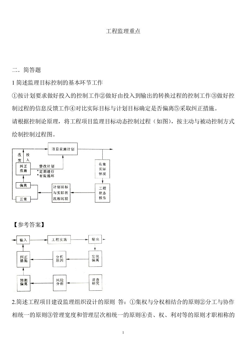 工程监理重点