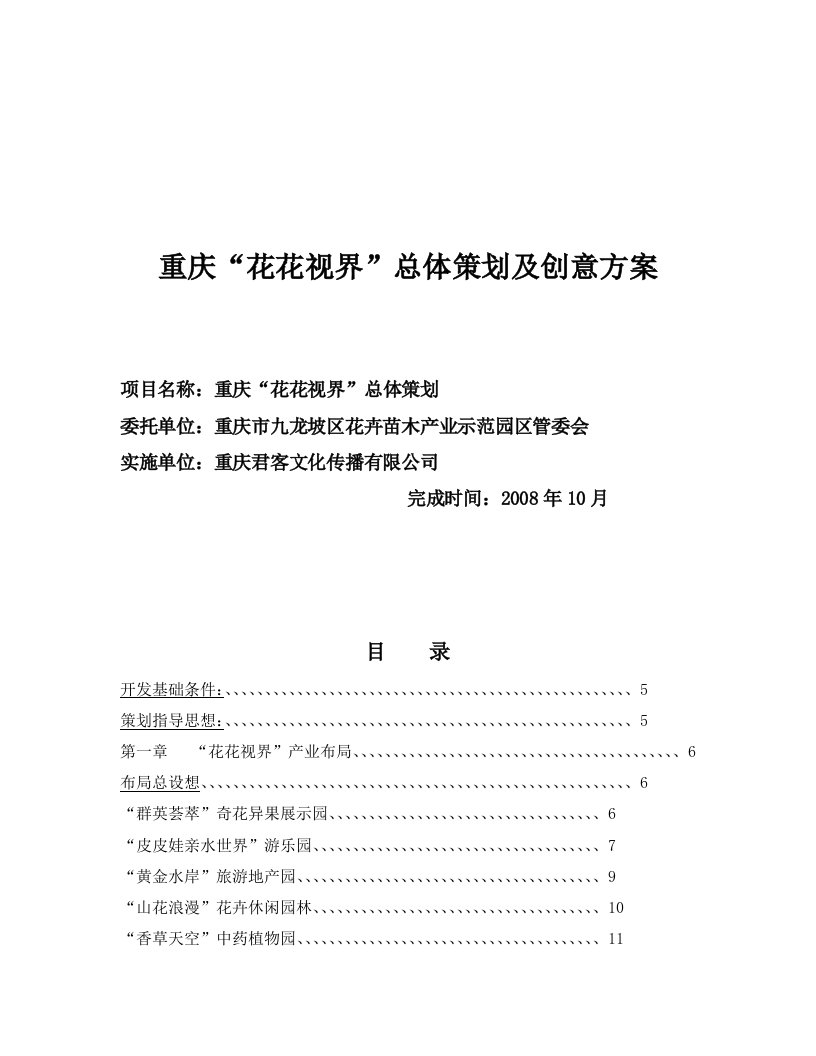 重庆花花视界”总体策划及创意方案文本