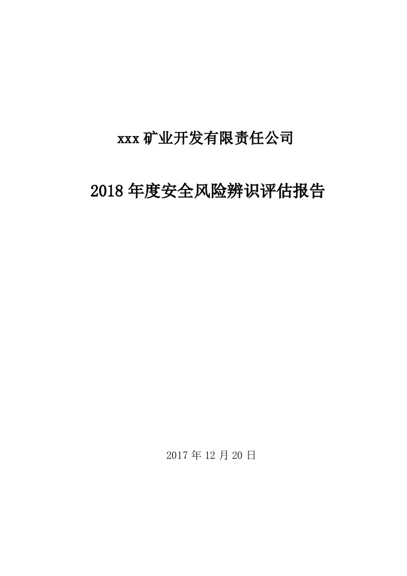 矿业公司2018年度风险评估报告